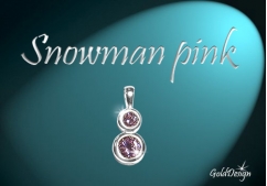 Snowman pink - přívěsek stříbřený
